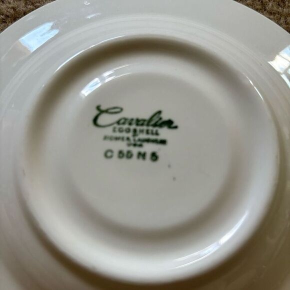 Homer Laughlin Vintage Cavaliers Pink Rimmed Egg Shell China 6” Saucer - Picture 4 of 4